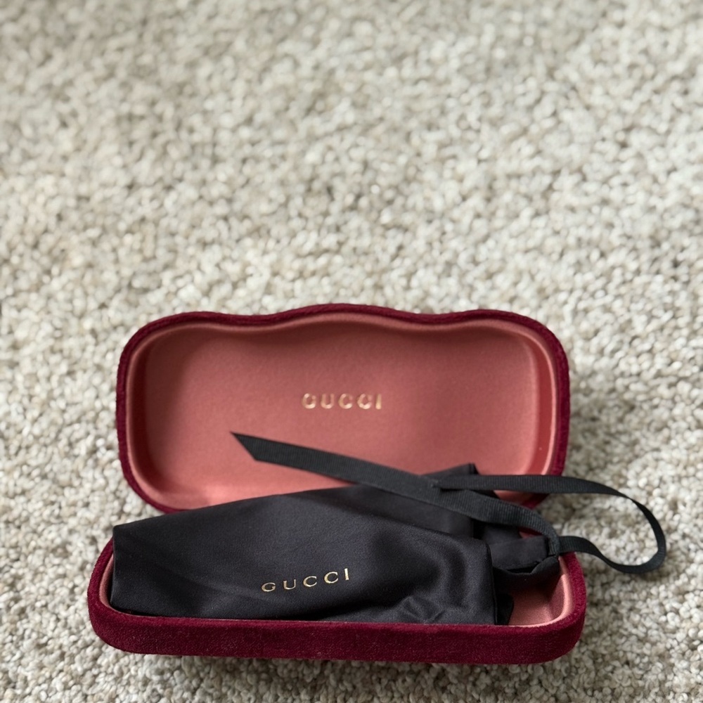 Gucci Black Glasses Case with Soft Pouch